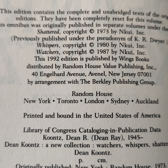 3 novels | Dean Koontz | Shattered - Whispers - Watchers - 1992 edition - Picture 3 of 13